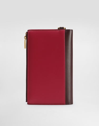 Портфейл Dolce & Gabbana Dolce & Gabbana Calfskin Passport Holder with DG Logo Бургунди | BI3336A9M758K384, 2