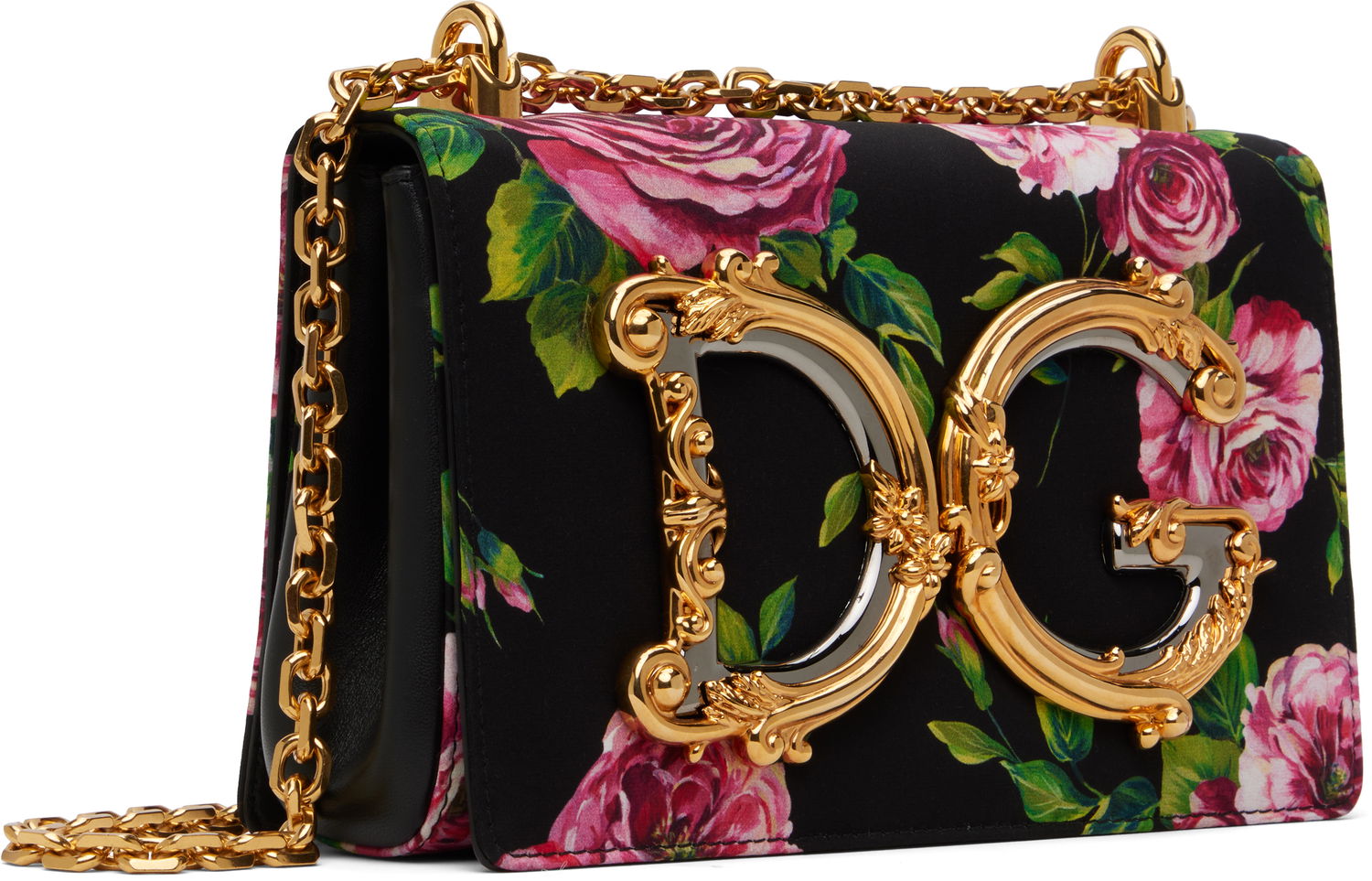 Дамска чанта Dolce & Gabbana Dolce&Gabbana 'DG' Floral Print Shoulder Bag Черно | BB6498 AS110, 1