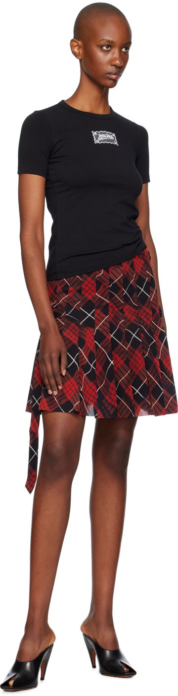 Пола Jean Paul Gaultier Distorted Tartan Skirt Червено | 24/31-F-JU105-T568-300001, 3