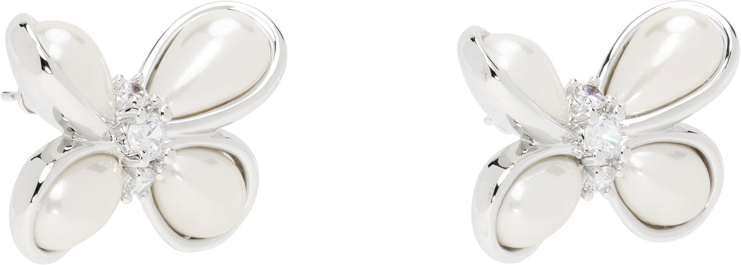 Обеци SHUSHU/TONG YVMIN Edition Pearl Butterfly Earrings Бяло | 24712WHT00DN2, 1