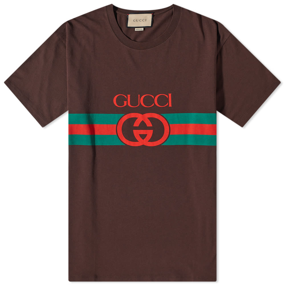 Тениска Gucci New Logo Tee Кафяво | 548334-XJET1-2100, 0
