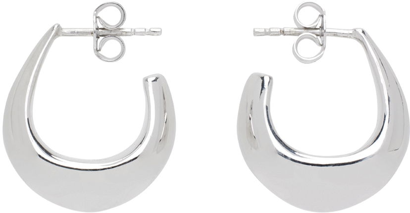 Обеци LEMAIRE LEMAIRE Curved Mini Drop Earrings Металик | AC278 LO0042