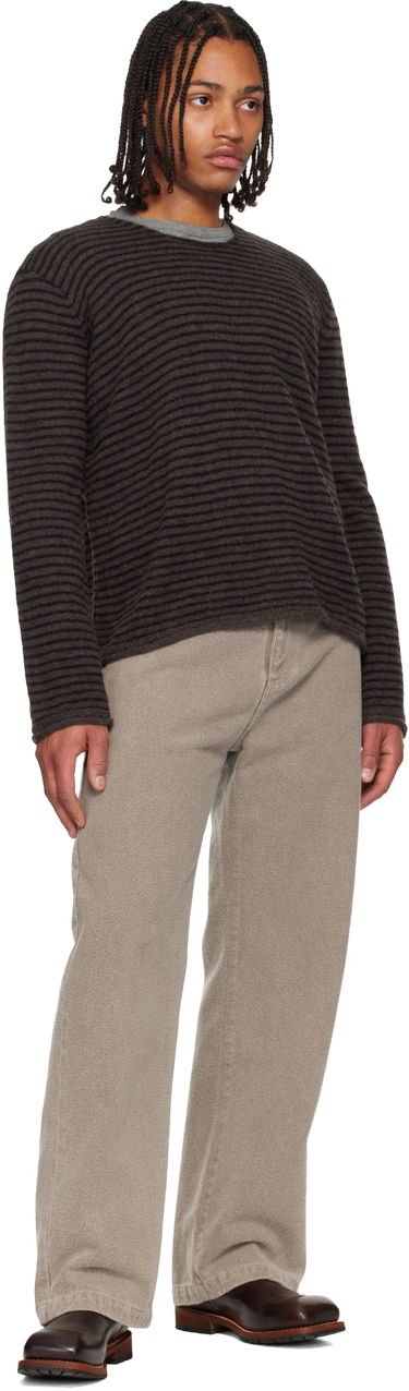 Пуловер OUR LEGACY Striped Rigid Popover Sweater Кафяво | M4253RD, 3
