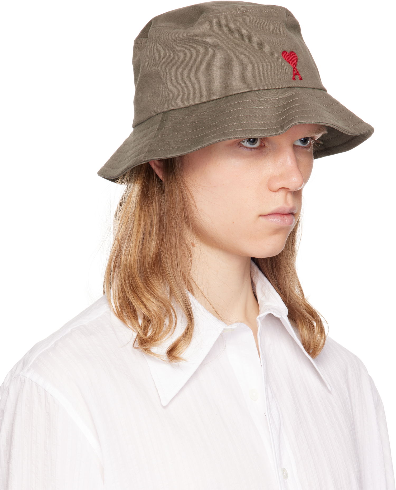 Шапка AMI AMI De Coeur Bucket Hat Бежово | UHA246.AW0041, 1