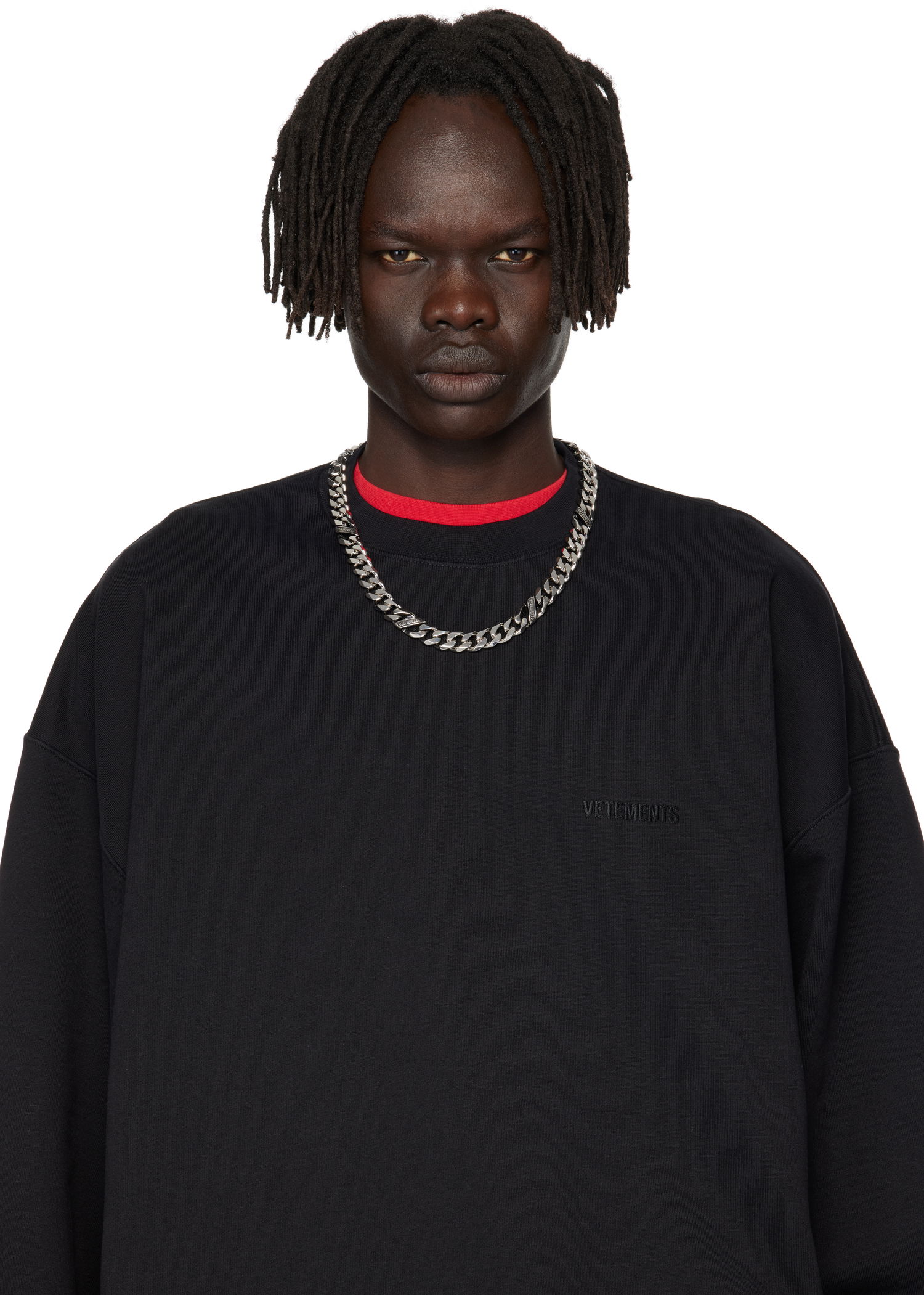 Колие VETEMENTS Vetements Silver-Tone Logo Chain Necklace Металик | UH76NE850S, 1