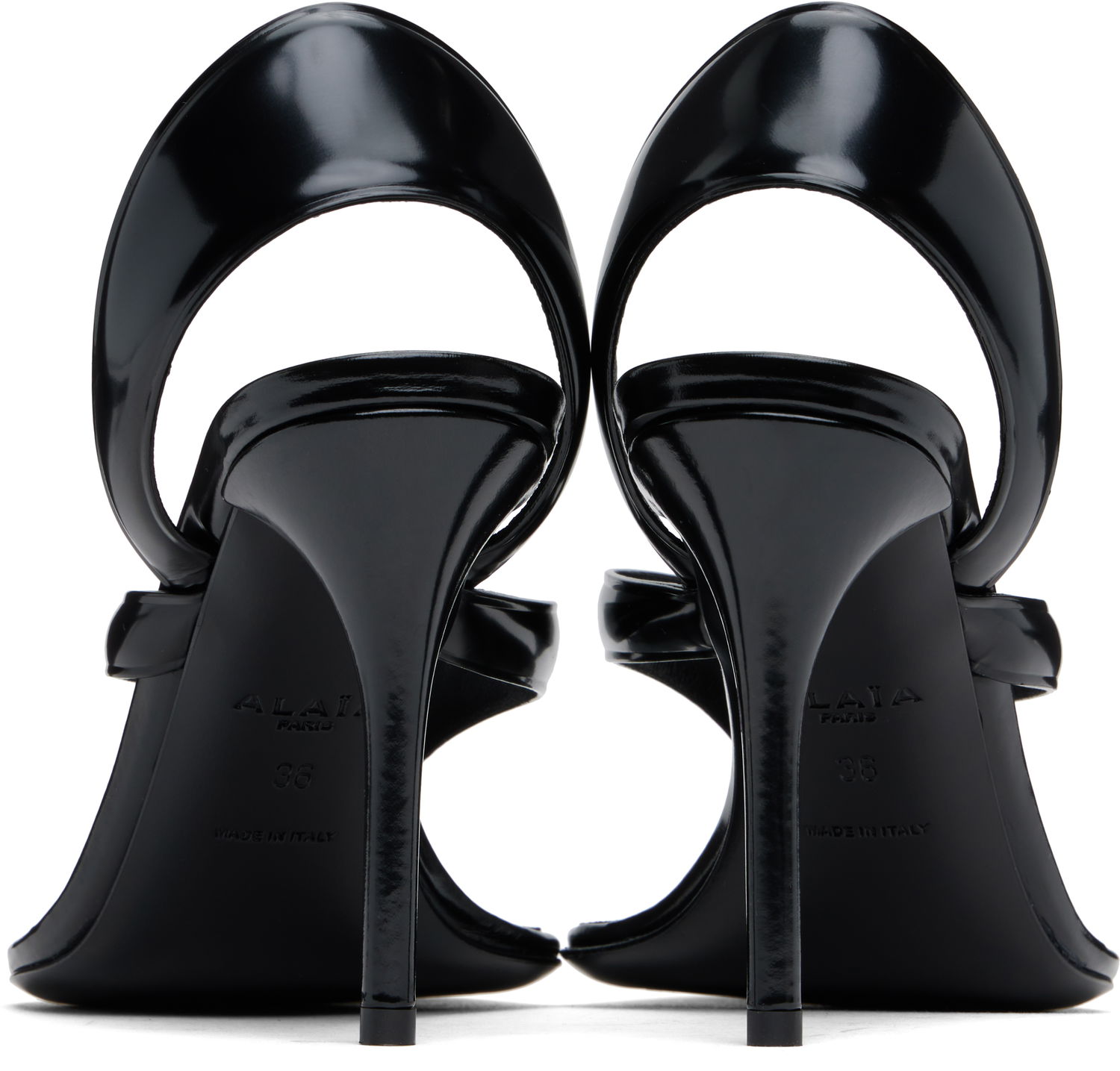 Кецове и обувки Alaïa ALAÏA Heeled Thong Sandals Черно | AA3S122CK301, 1