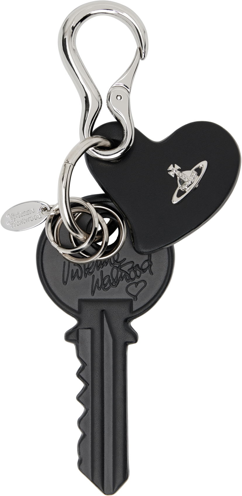 Ключодържатели Vivienne Westwood Vivienne Westwood Leather Key and Heart Keychain Черно | 8203012HU-L00AT-