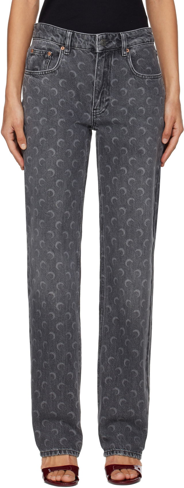 Marine Serre Moon Laser Straight Jeans