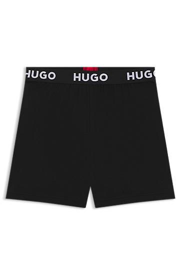 Боксерки BOSS HUGO Stretch Jersey Shorts with Logo Waistband Черно | 50490704, 0