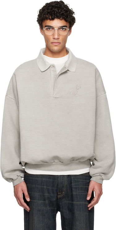 Суитчър Fear of God Holiday Embroidered Long-Sleeve Polo Sweatshirt Сиво | 192HO252041F, 0