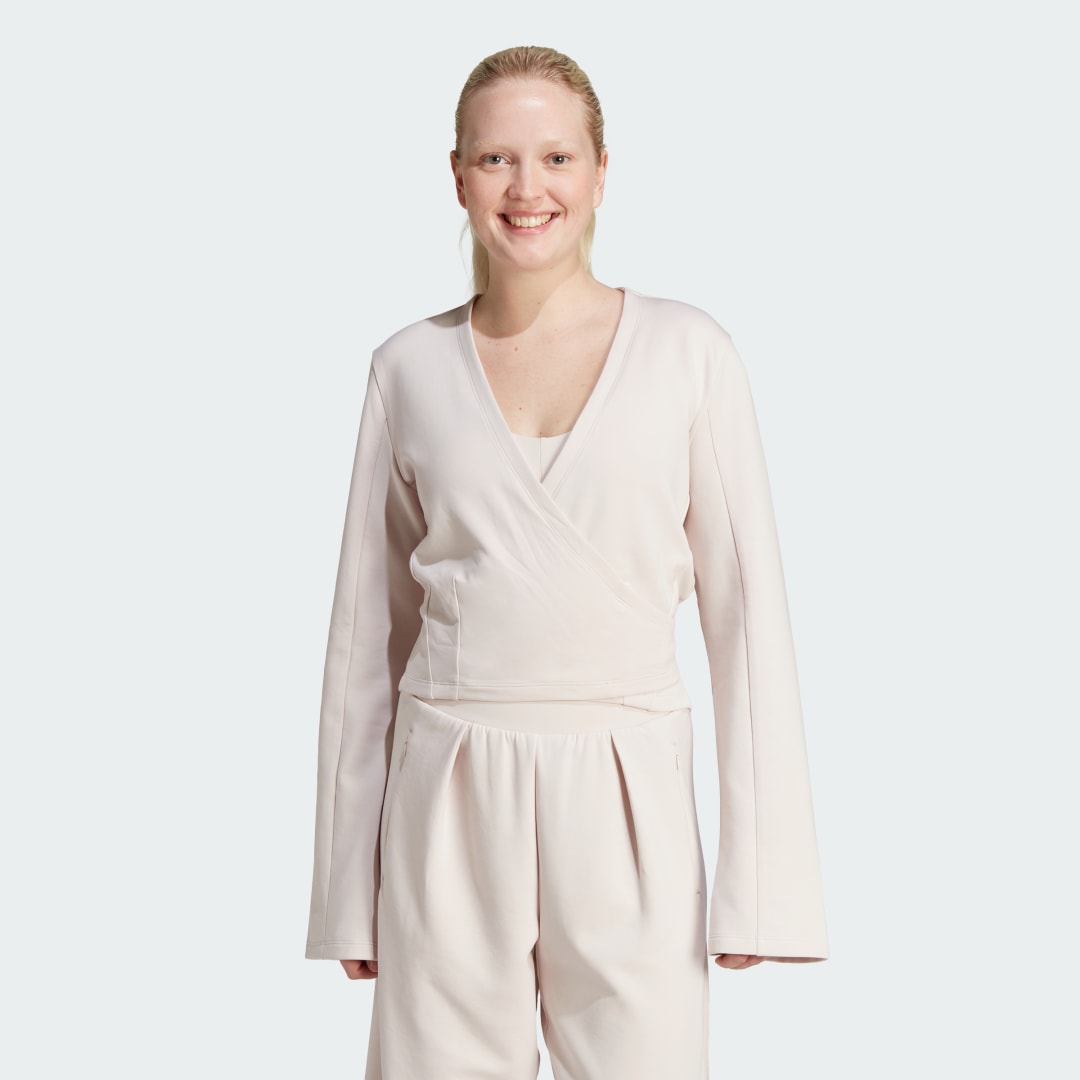 Суитчър adidas Performance Yoga Cover-Up Бяло | IS2987, 1