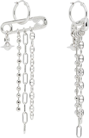 Обеци Vivienne Westwood Vivienne Westwood Ginetta Safety Pin Orb Dangle Earrings Металик | 6202017A-02P019-, 1