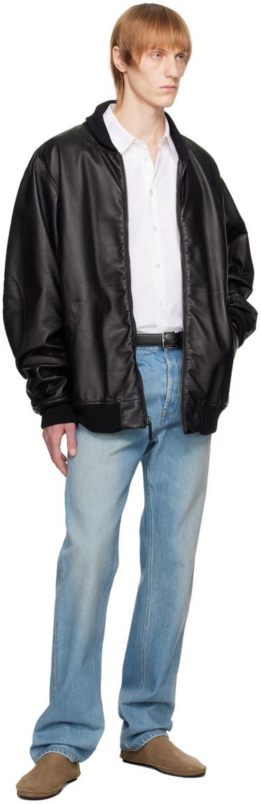 Яке бомбър The Row Leather Bomber Jacket Черно | 491-L229, 3