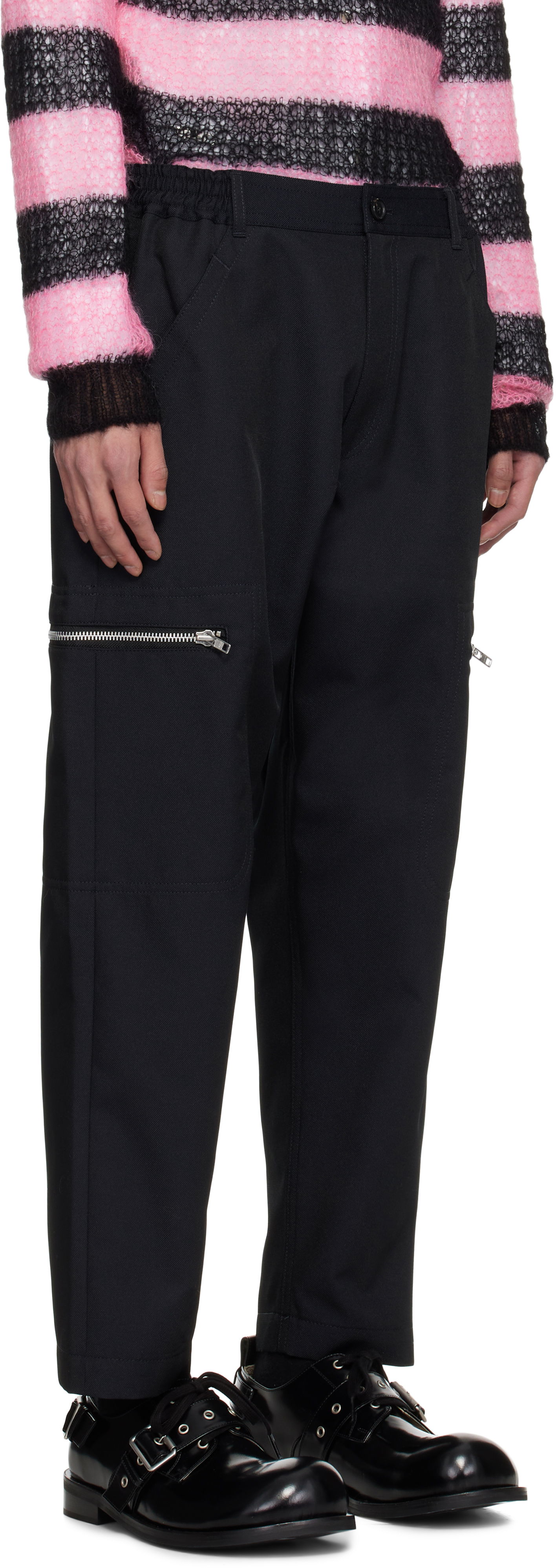 Карго панталони Comme des Garçons Homme Deux Irregular Pin Head Trousers Черно | DO-P024-051, 1