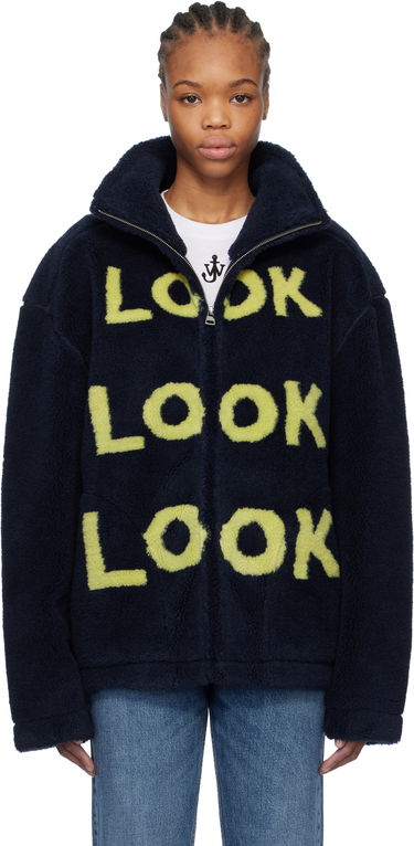 Яке бомбър JW Anderson JW Anderson 'Look Look Look' Fleece Zip-Up Jacket Тъмно синьо | JK0375-PG1711, 0