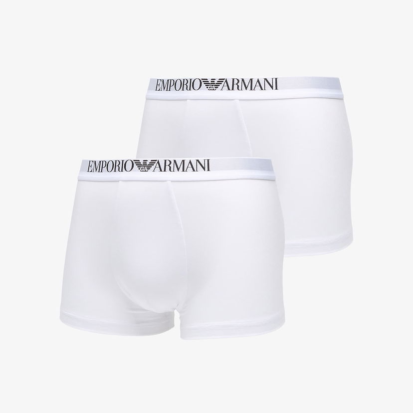 Боксерки Emporio Armani Emporio Armani 2-Pack Boxer Trunks with Logo Waistband Бяло | EM000253AF14134M0082