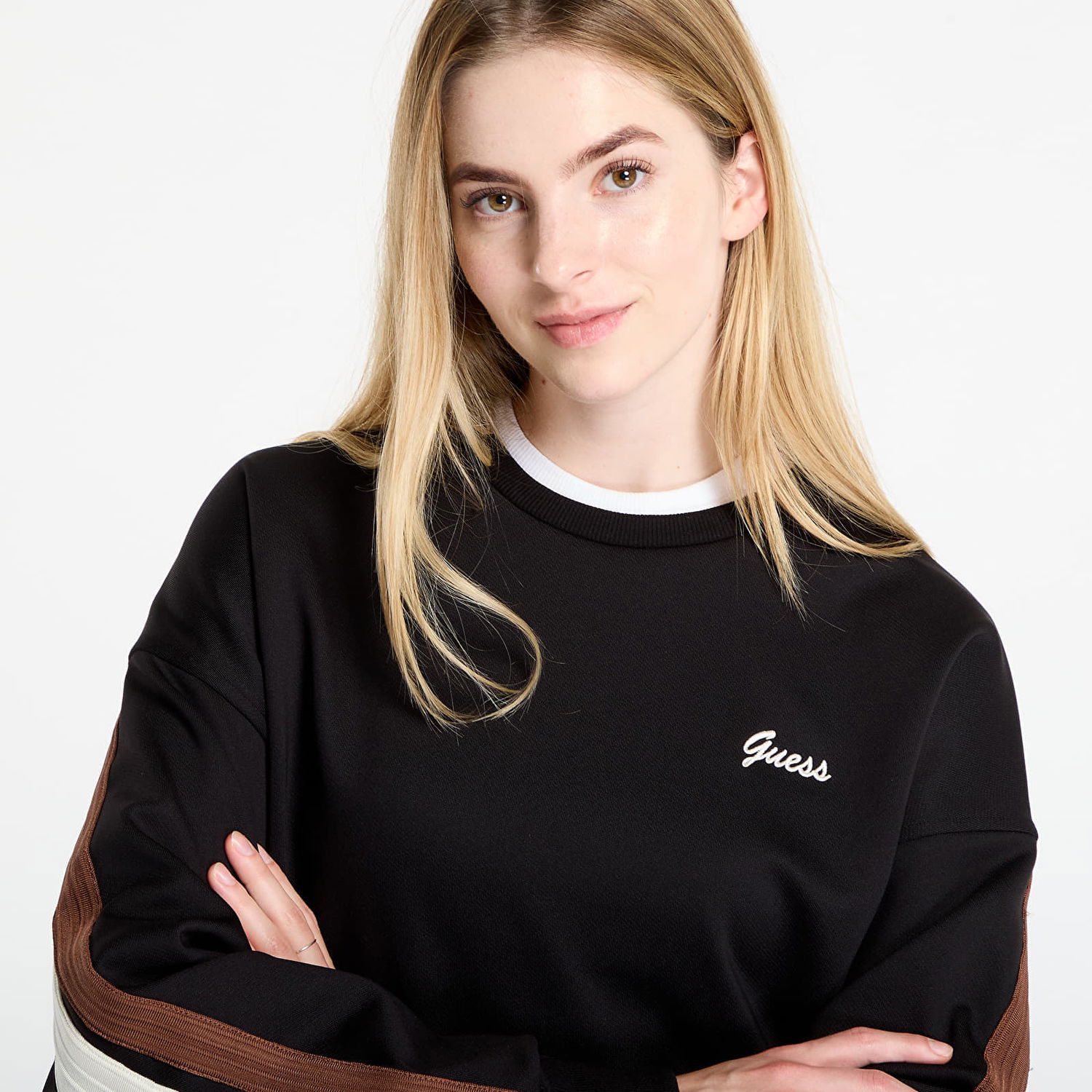 Суитчър GUESS GUESS Fabia Sweatshirt Черно | V5BQ03KCX22-JBLK, 1