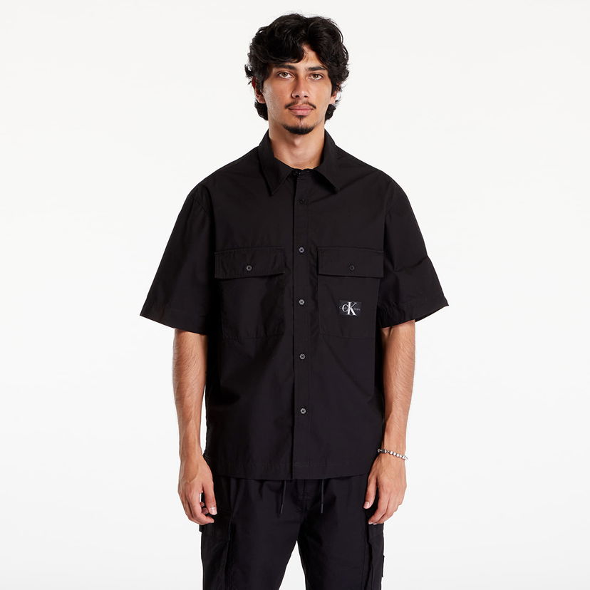 Риза CALVIN KLEIN Cotton Poplin Utility Shirt Black Черно | J30J325606 BEH