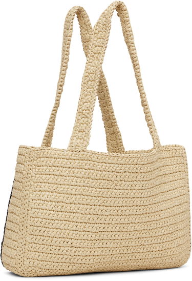 Голяма пазарска чанта Valentino Garavani Viva Superstar Medium Raffia V-Design Shopping Tote Бежово | 7W2B0S11QET, 2