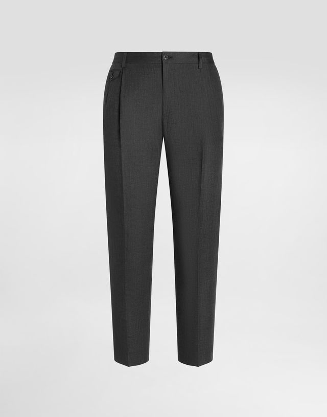 Dolce & Gabbana Washed Linen Canvas Cropped Trousers