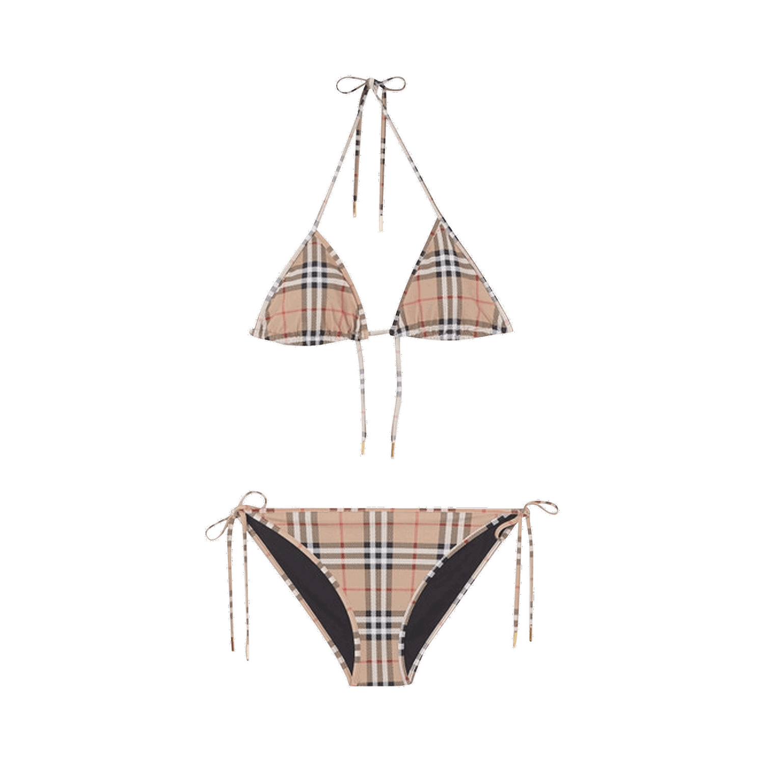 Бански Burberry Vintage Check Triangle Bikini Бежово | 8009008, 0