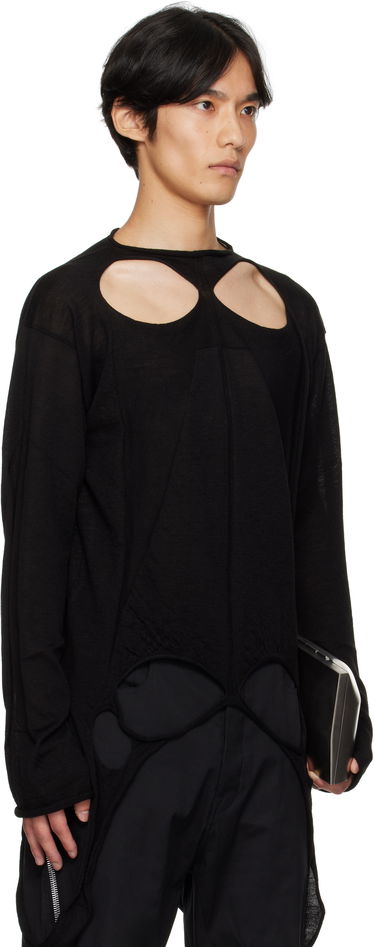 Пуловер Rick Owens Rick Owens Concordians Slashed Pull Sweater Черно | RU02E1671 ML, 1