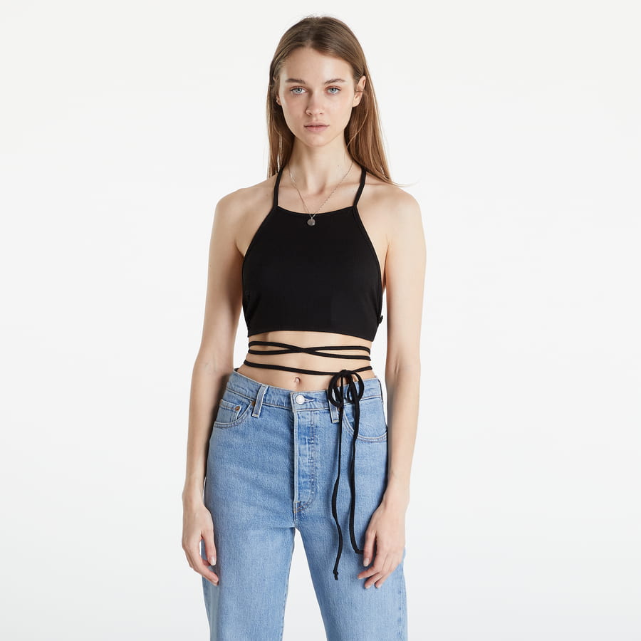 Съкратен топ Urban Classics Rib Trapeze Cropped Top Черно | TB4786 black, 0