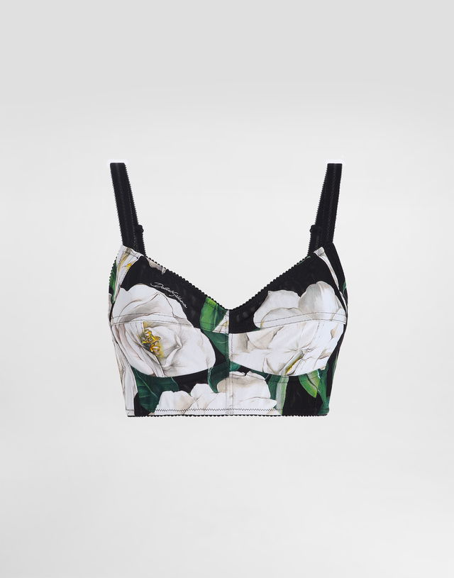 Dolce & Gabbana Gardenia Print Bralette Top