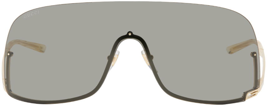 Слънчеви очила Gucci Gold Mask-Shaped Sunglasses Металик | GG1560S-001, 0