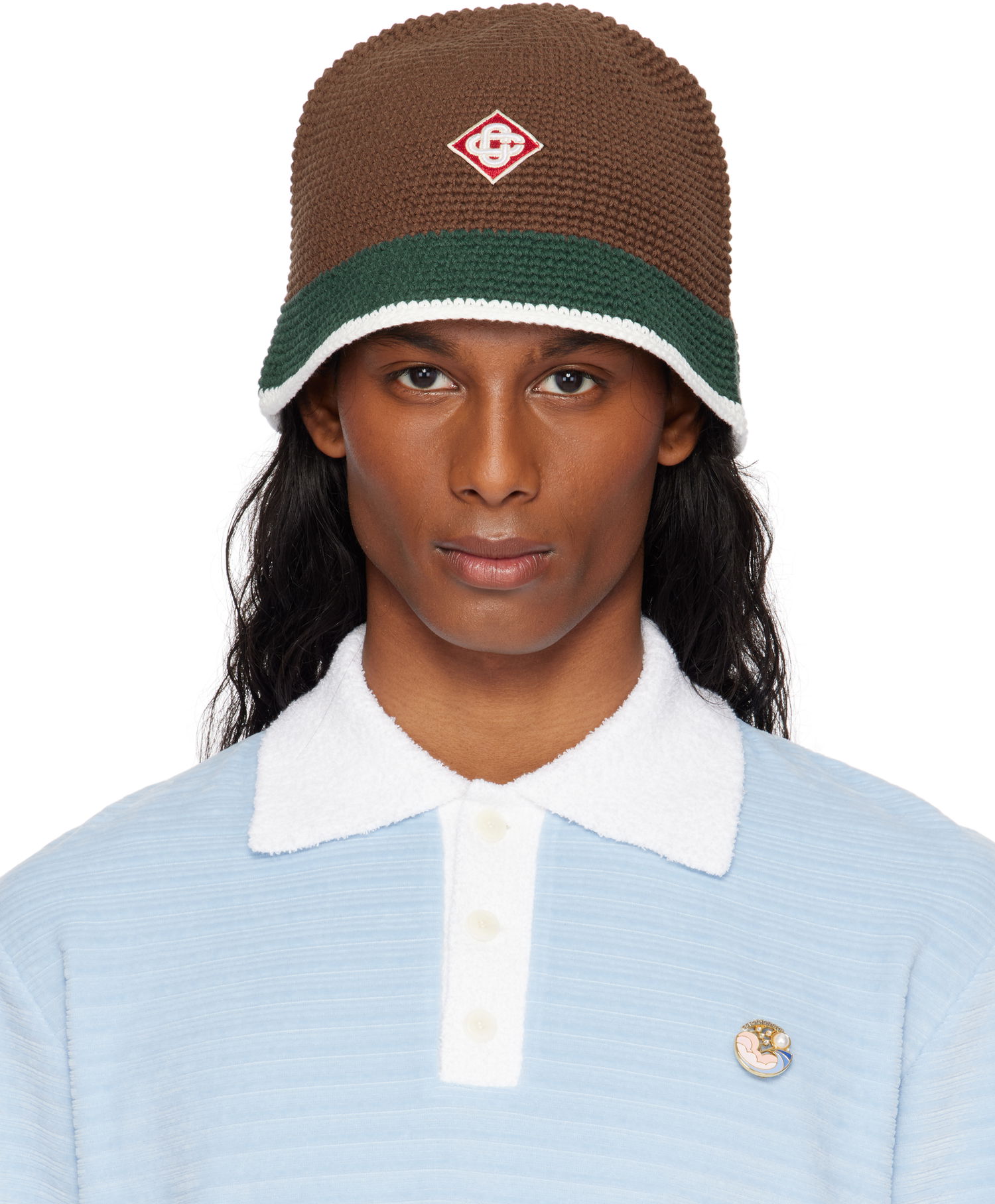 Шапка Casablanca Casablanca Crochet Bucket Hat Кафяво | AS25-HAT-081-01, 0