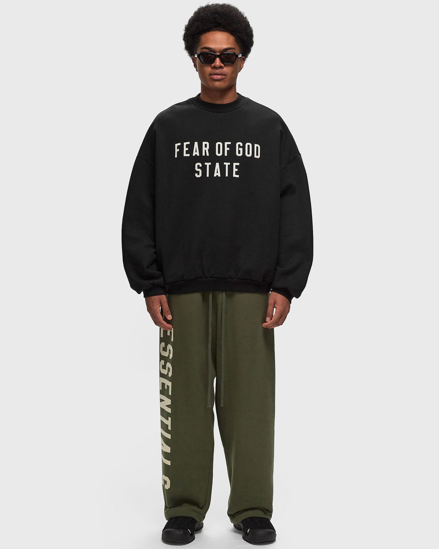 Суитчър Fear of God Essentials Heavy Fleece Crewneck Sweatshirt Size L Черно | 192BT246230F-001, 1
