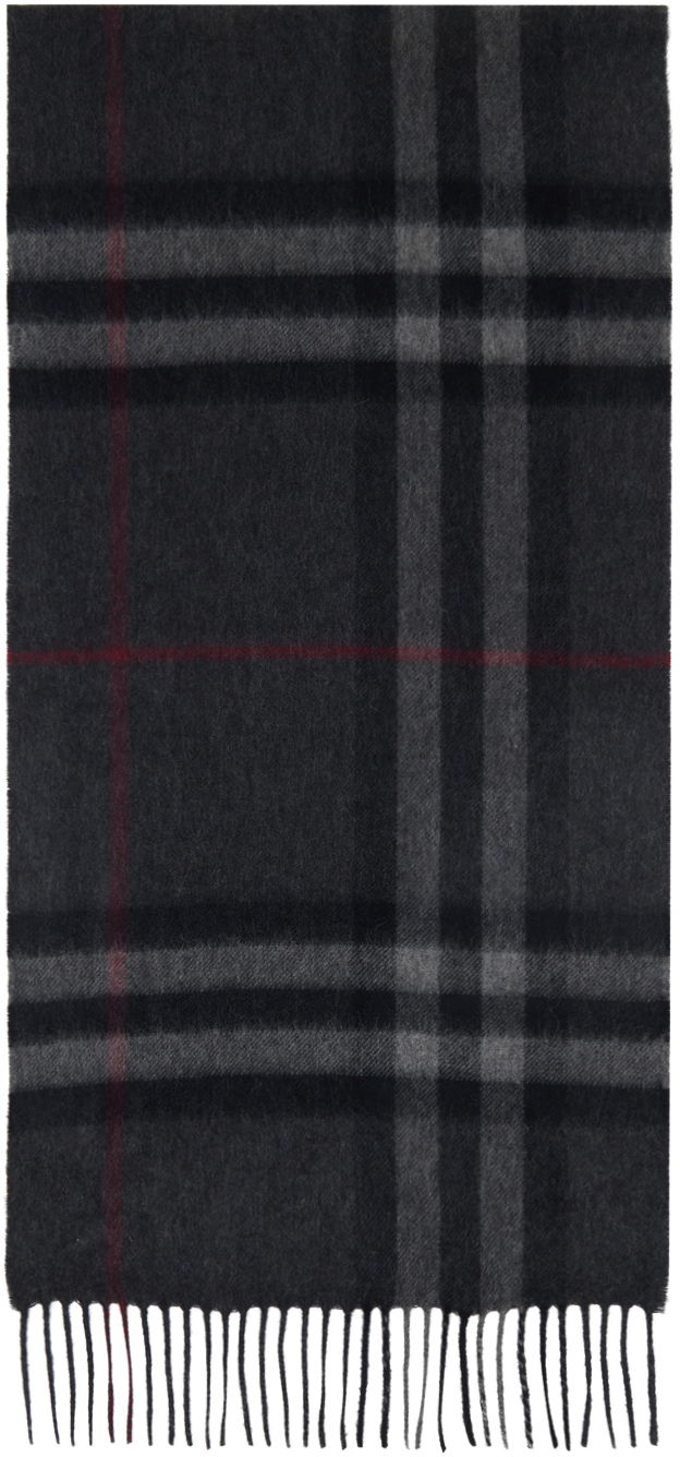 Шал Burberry Check Scarf Gray Сиво | 8015538