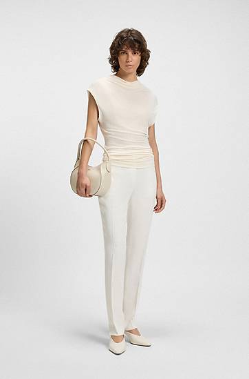 Потник BOSS BOSS Matte High-Neck Sleeveless Top Бяло | 50541896, 1