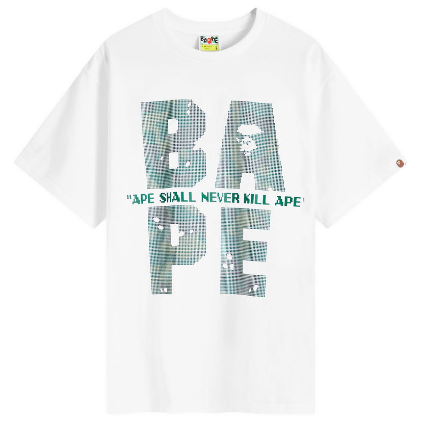 Тениска BAPE Bitmap Logo T-Shirt Бяло | 001TEK801041M-WHT