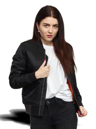 Яке бомбър Urban Classics Ladies Basic Bomber Jacket Черно | TB807-Black