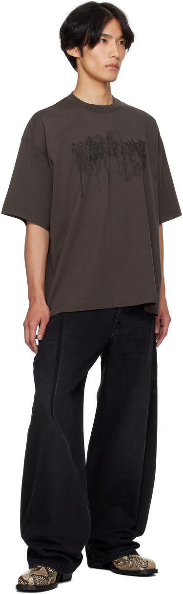Тениска VETEMENTS Vetements Cradle of Filth Double Dripping Logo T-Shirt Кафяво | UCF76TR450C, 3
