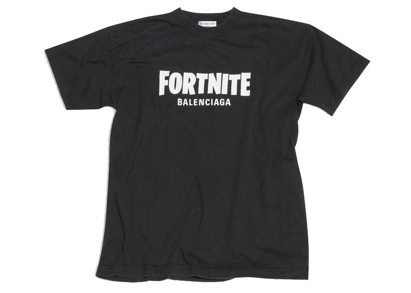 Тениска Balenciaga FORTNITE©2021 x Medium Fit T-shirt Черно | 612965TLVO31070, 0