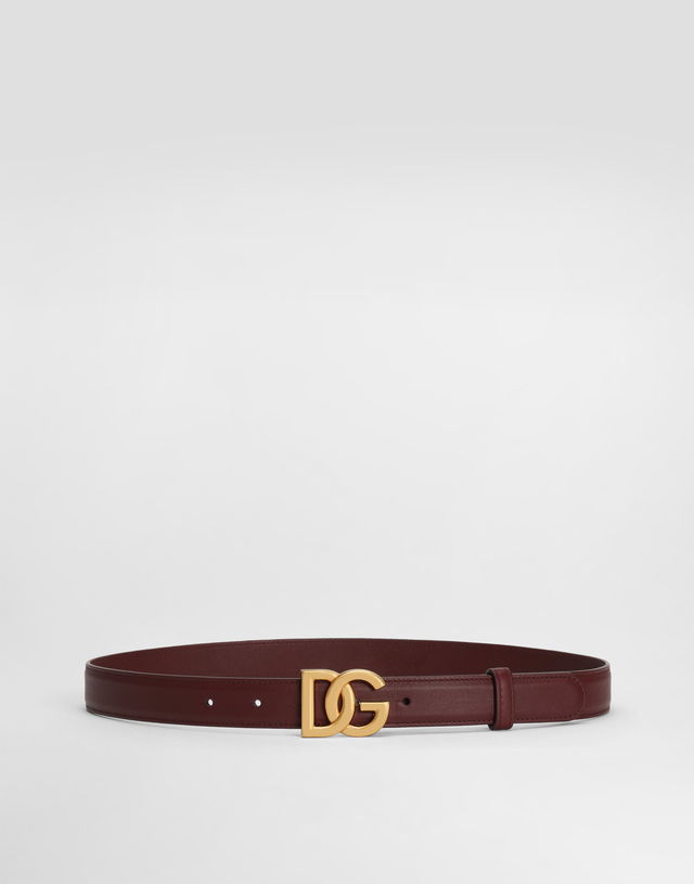 Calfskin Belt With Dg Logo