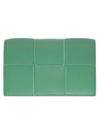 Портфейл Bottega Veneta Intreccio Card Holder Зелено | 651396 V2PN1