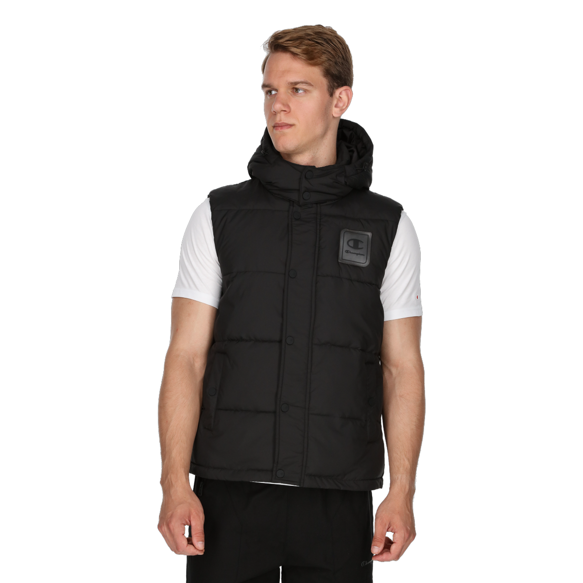 Жилетка Champion Hooded Puffer Vest Черно | CHA233M500-01, 0