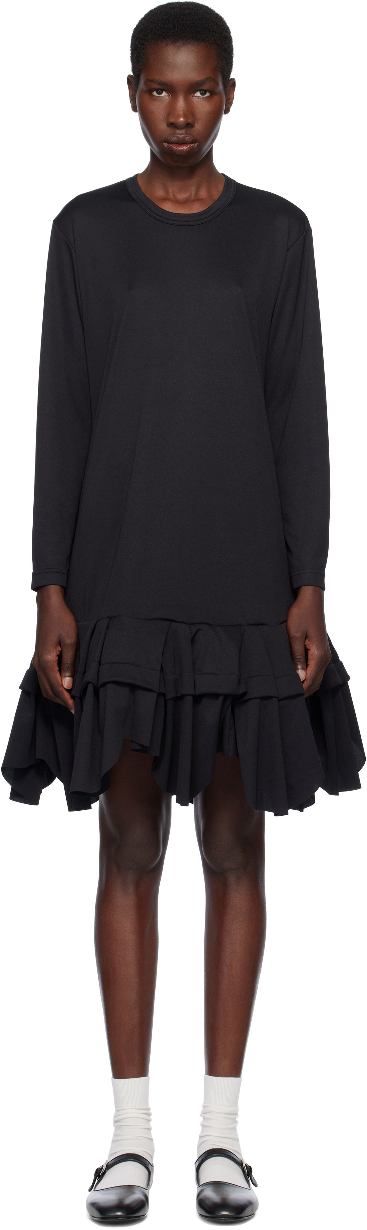 Pокля Comme des Garçons Comme des Garçons Midi Dress with Ruffles Черно | RO-T009-051-1, 0