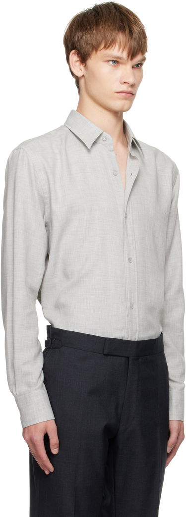 Риза Tom Ford TOM FORD Cashmere Melange Fluid Fit Shirt Сиво | HRN001-FMC247, 1