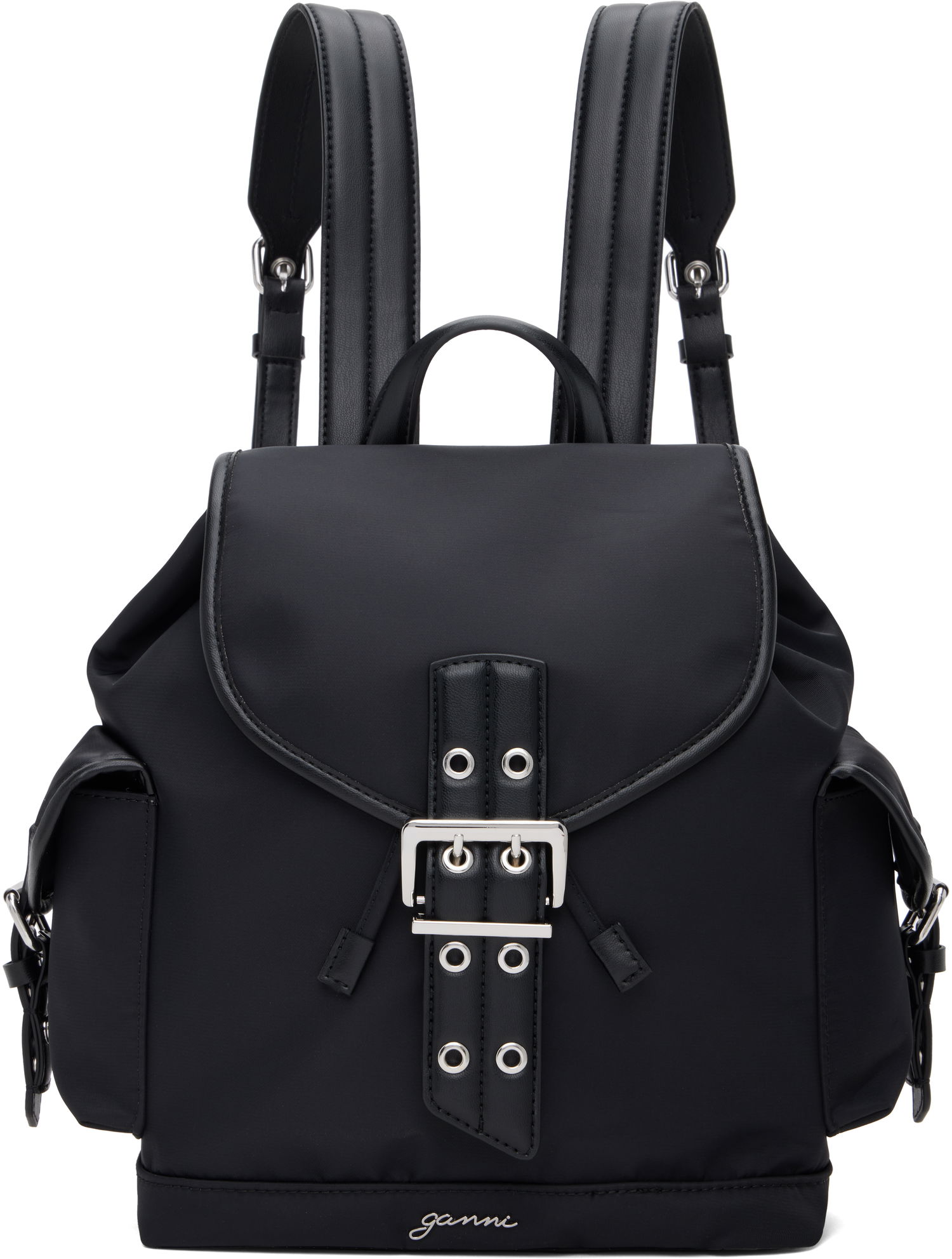 Раница GANNI GANNI Small Bucky Nylon Backpack Черно | A6528, 0