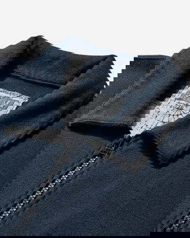 Суитчър Cav Empt DBL Knit Collared Zip Up Sweatshirt Тъмно синьо | CES28CS15 NAVY, 3