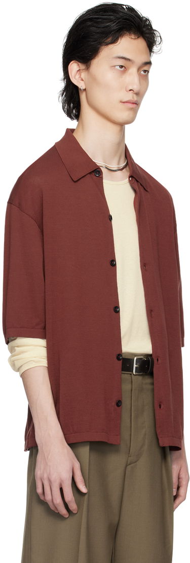 Риза LEMAIRE LEMAIRE Button Knit Shirt Червено | TO1225 LK116, 1