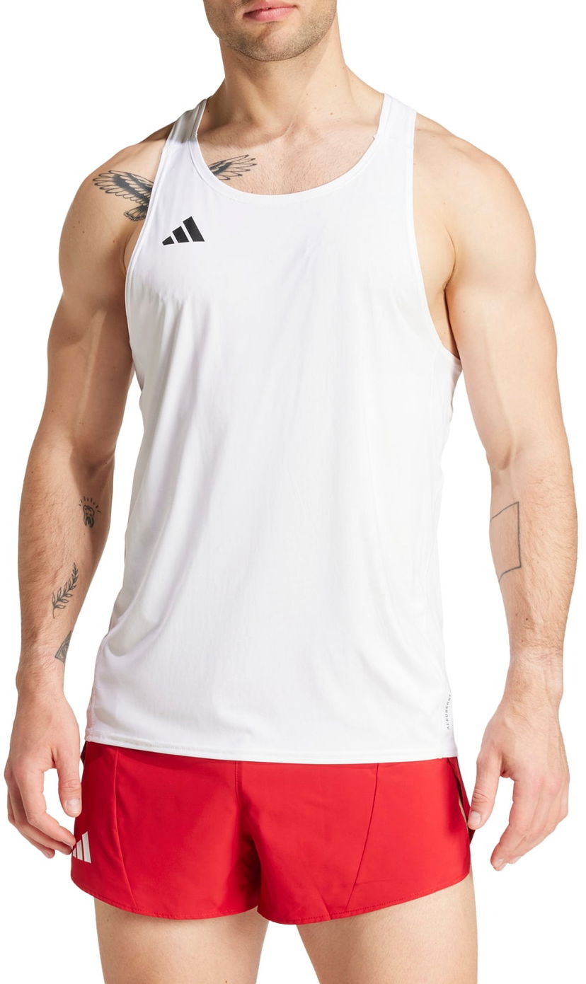 Потник adidas Performance Adizero Tank Top Бяло | ix2853
