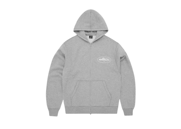 Суитчър Corteiz Corteiz Island Puff Print Zip Hoodie Сиво | COR7, 0