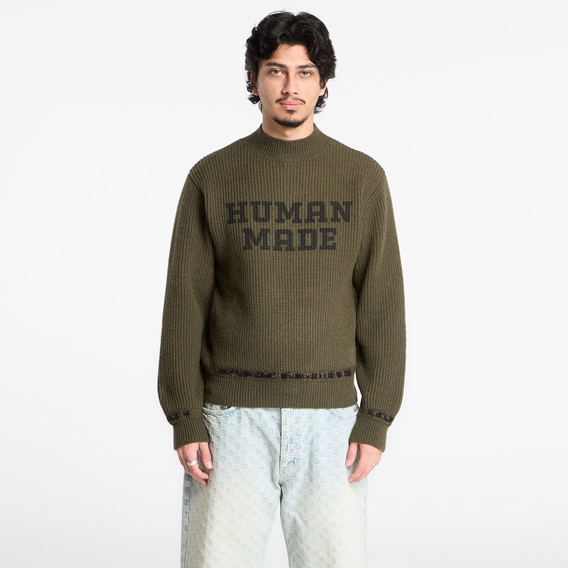 Пуловер Human Made Moc Neck Knit Sweater Зелено | HM30CS011OD