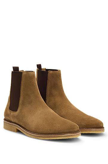 Облекло и аксесоари BOSS BECKHAM x BOSS Suede Chelsea Boots Кафяво | 50546928