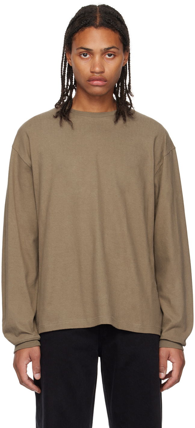 Тениска The Row Kirk Long Sleeve T-Shirt Кафяво | 534-K526, 0